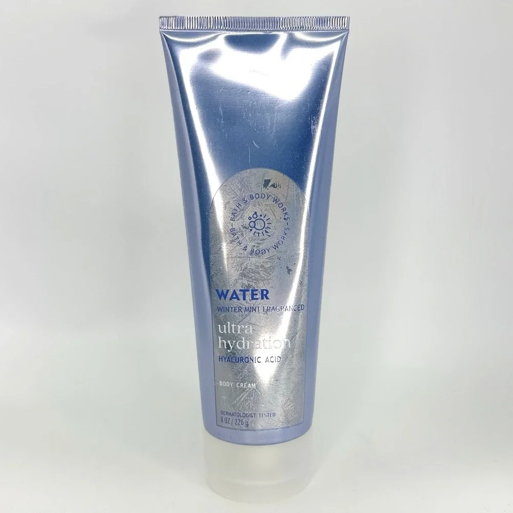 Bath & Body Works Water Ultra Hydration Body Cream Winter Mint 8 oz New